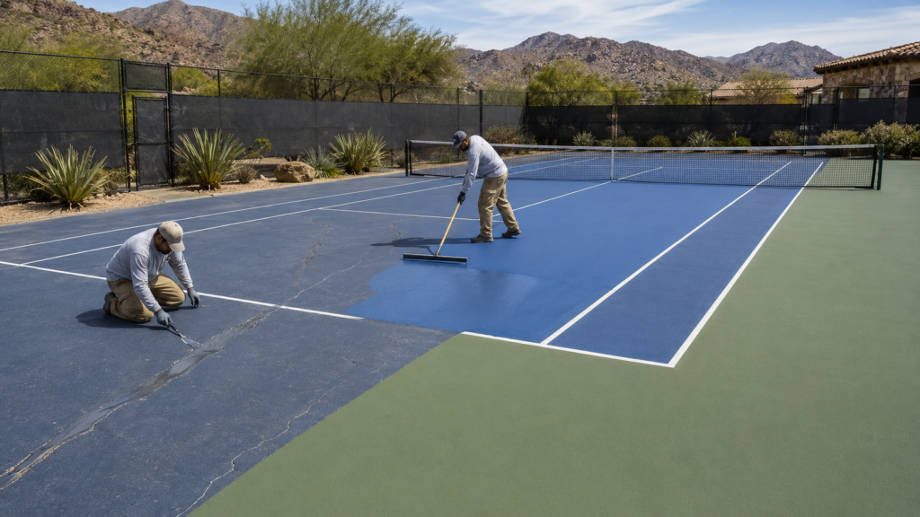 Tennis Court Resurfacing Contractors in Arizona: When to Repair, Resurface, or Rebuild
