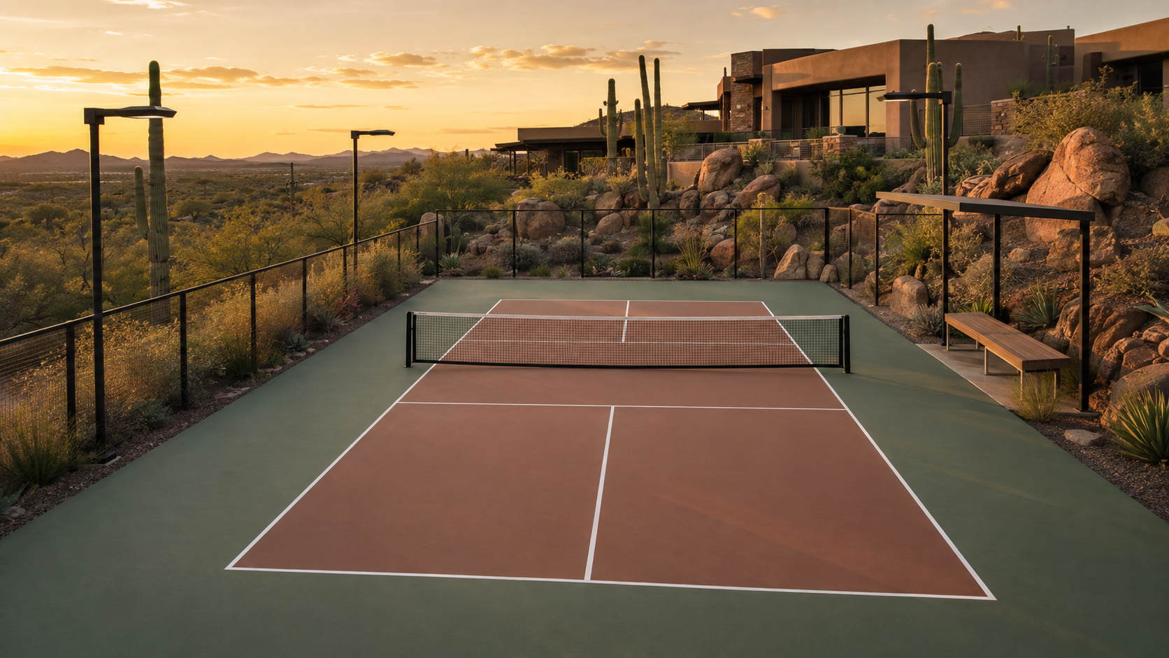 Custom pickleball court built for Arizona heat and sun exposure