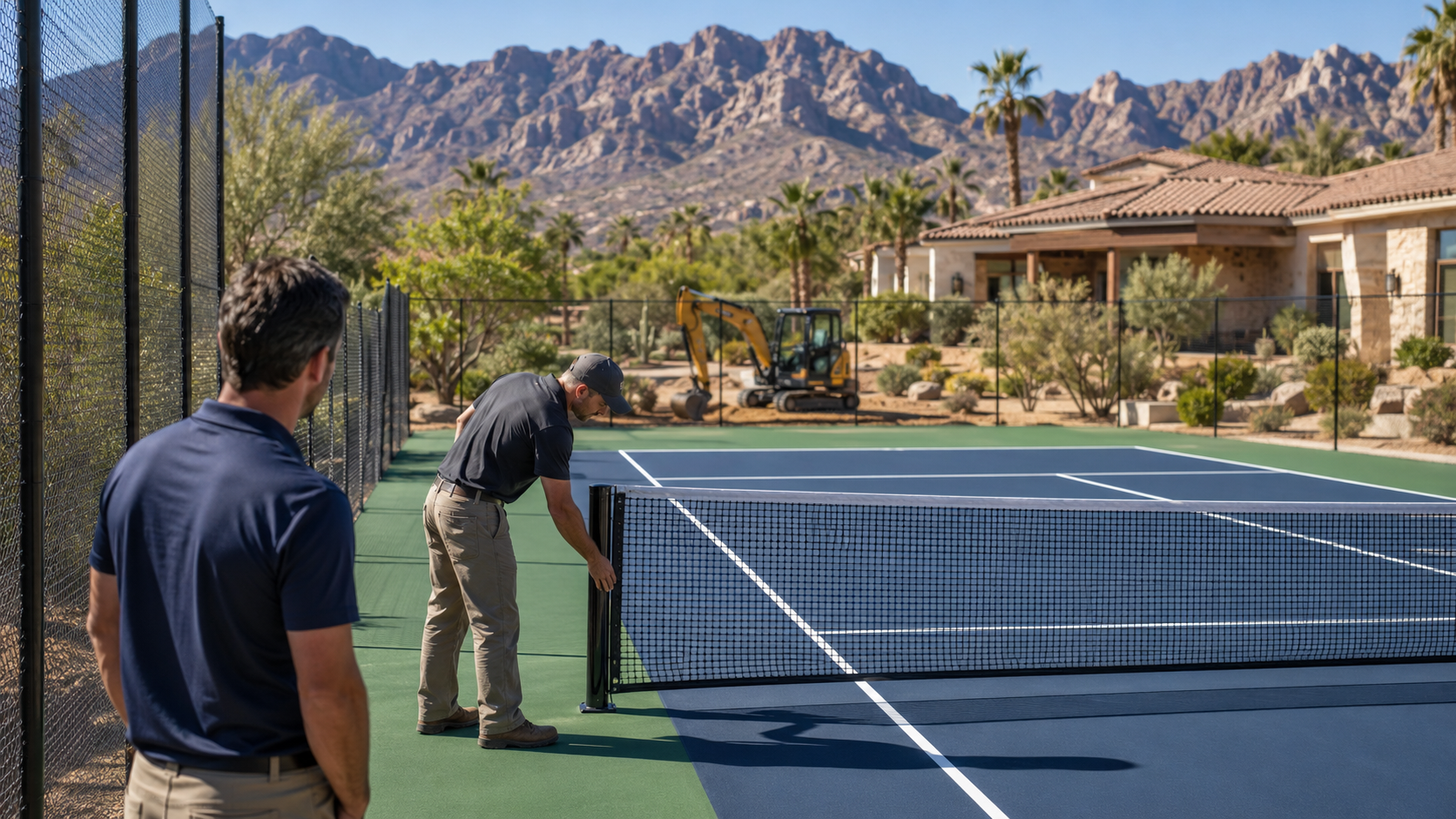 Pickleball court resurfacing project restoring an existing court