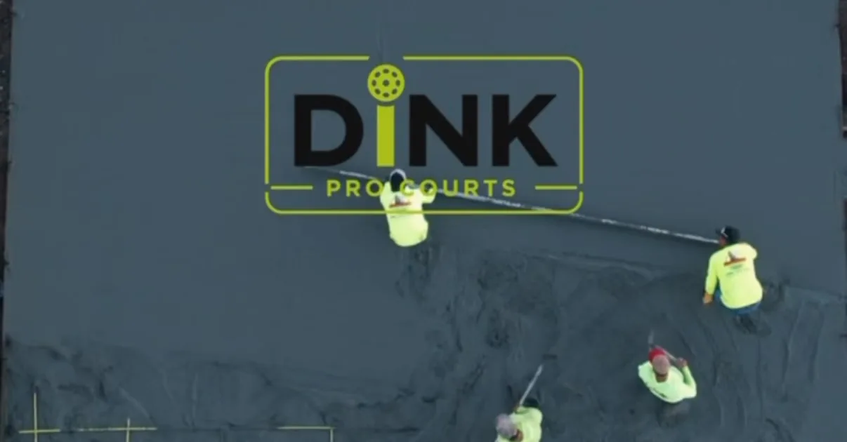 Dink Pro Courts crew pouring a backyard court slab